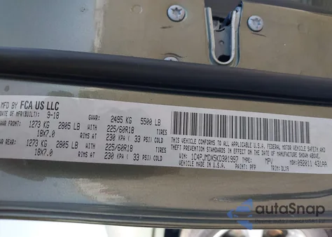 2019 Jeep Cherokee Limited 4X4 z USA, uszkodzony, nr VIN 1C4PJMDX5KD301997